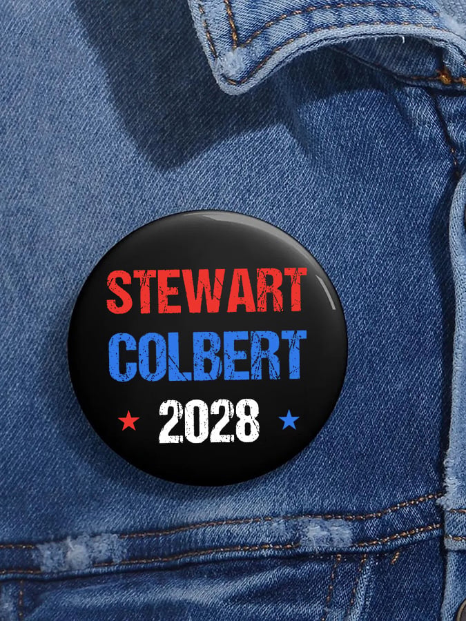 Unisex Retro Stewart Colbert 2028 Pin-Back Button