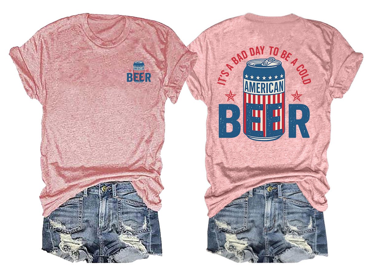🔥Buy 3 Get 15% Off🔥It’s a Bad Day to Be a Cold Beer,  Funny 4th of July Drinking Shirt