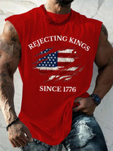 🔥Buy 3 Get 15% Off🔥Men's “Rejecting Kings Since 1776” Printed Casual Tank Top