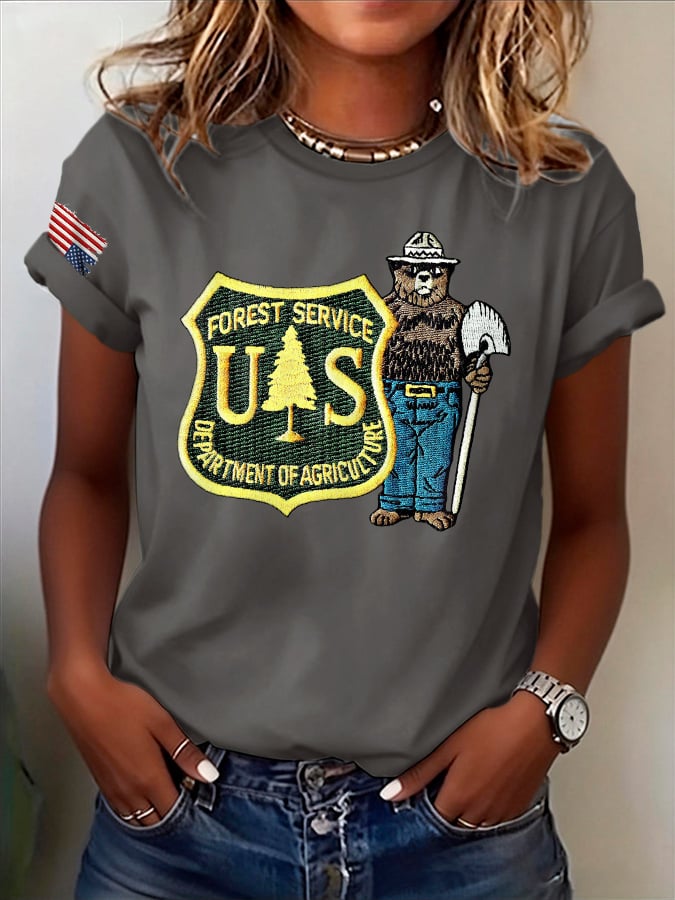 🔥Buy 3 Get 15% Off🔥Retro Save The Forest Service Print T-Shirt