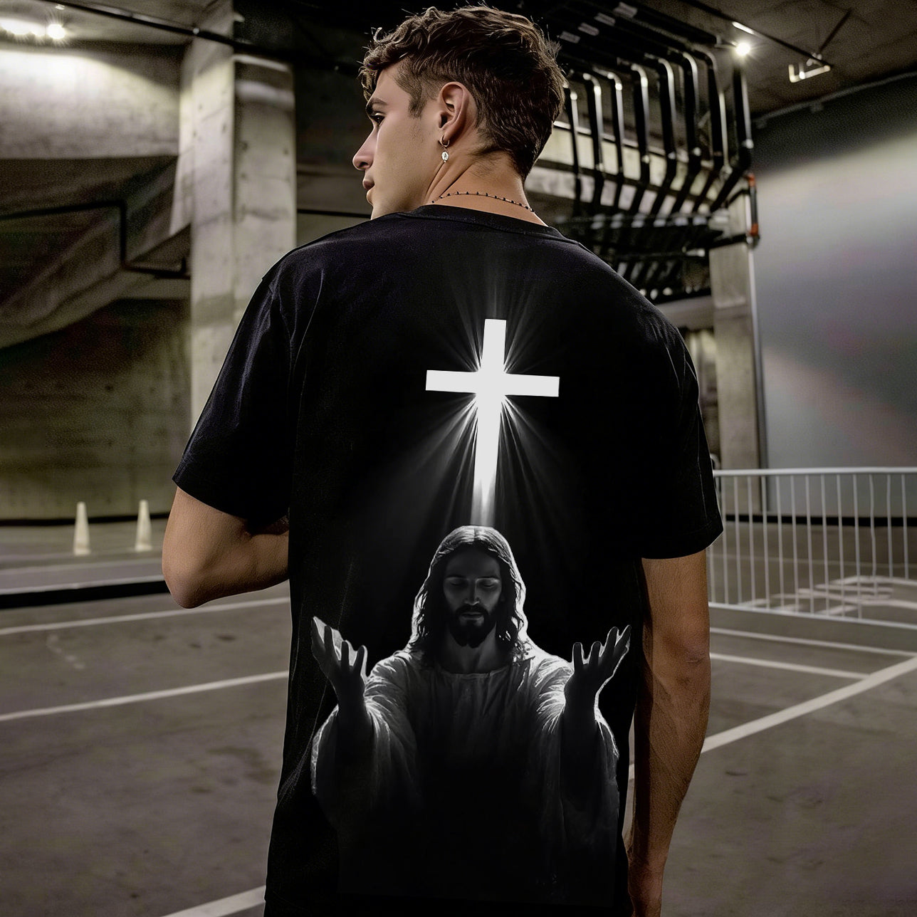 Divine Light In The Concrete Jungle Printed Men's T-shirt