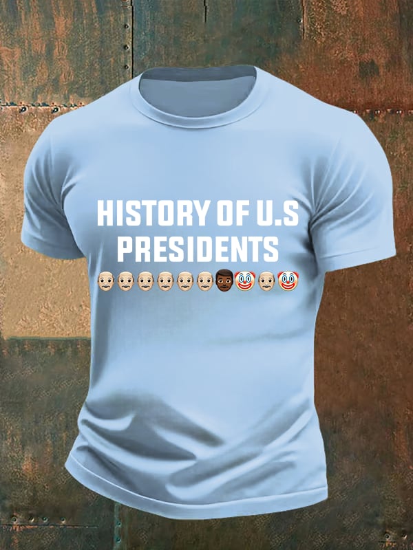 🔥Buy 3 Get 15% Off🔥Men's  History Of US Presidents Print T-Shirt