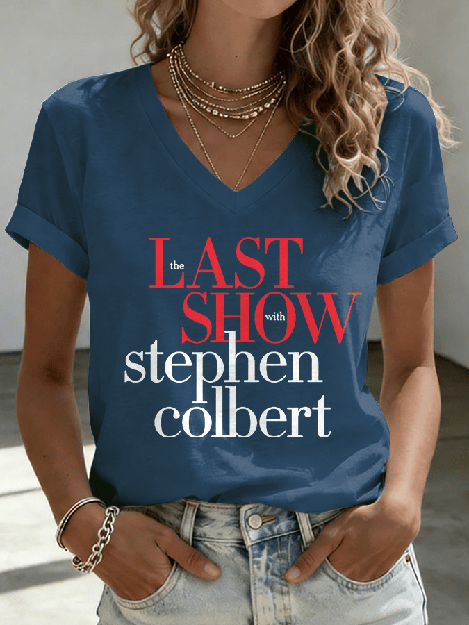 🔥Buy 3 Get 15% Off🔥V-Neck Retro Last Show Print T-Shirt