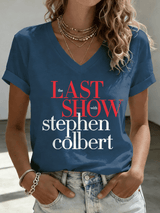 🔥Buy 3 Get 15% Off🔥V-Neck Retro Last Show Print T-Shirt