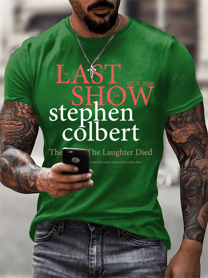 🔥Buy 3 Get 15% Off🔥Men's Retro Last Last Show 05.21.2026 The Night The Laughter Died After The Opening Monol, Hopefully People Laughed During The Show Print T-Shirt