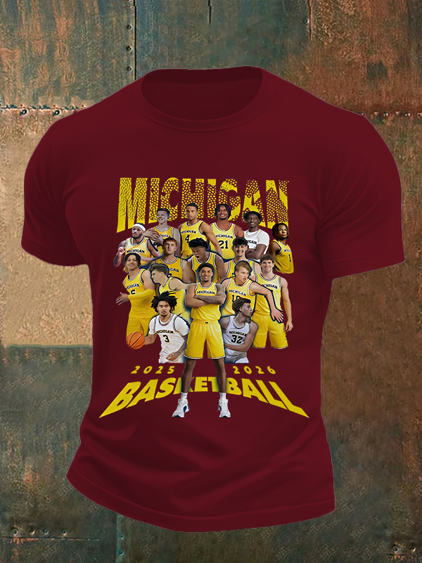 🔥Buy 3 Get 15% Off🔥Michigan Wolverines Basketball 2025 2026 Shirt