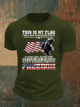 Men's  THIS IS MY FLAG Print T-Shirt