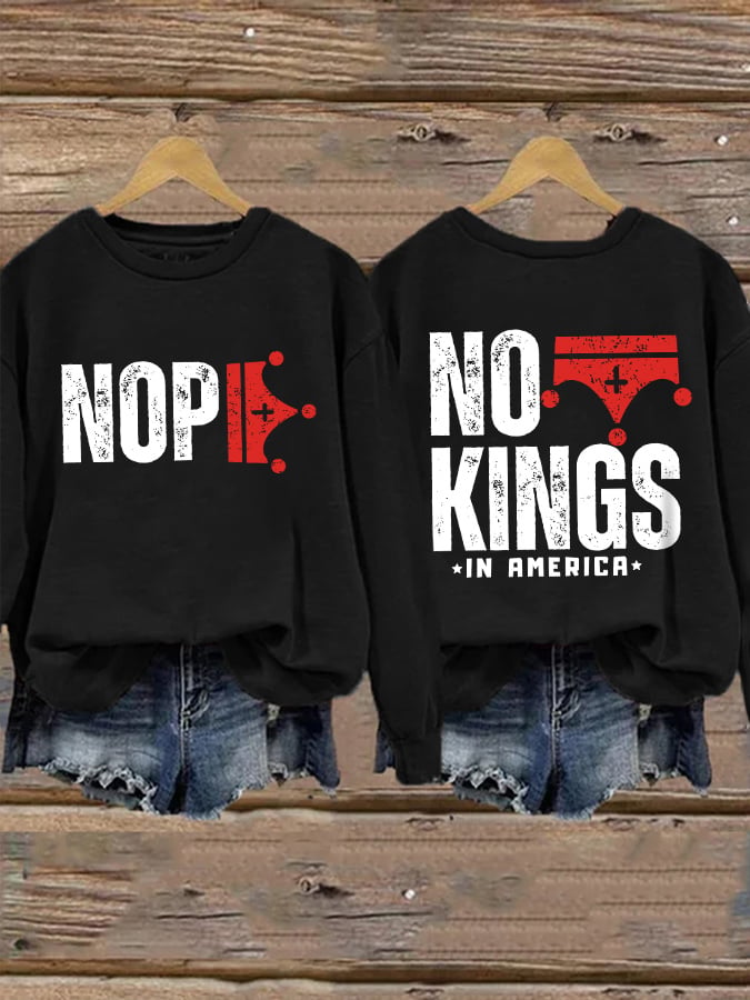 🔥Buy 3 Get 15% Off Retro No Kings In America Print Sweatshirt