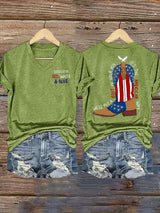 🔥Buy 3 Get 15% Off🔥Women's Brought To You Courtesy Of The Red, White & Blue Print Casual T-Shirt