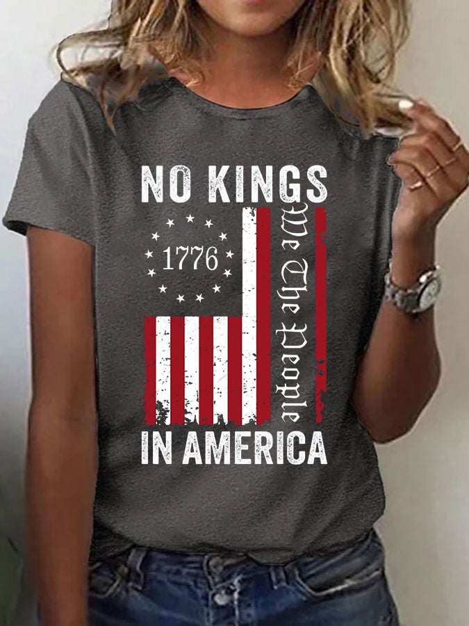 🔥Buy 3 Get 15% Off🔥Women's No King in America Print T-Shirt