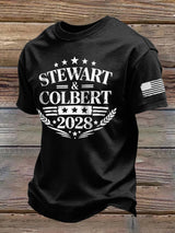 Men's Retro Stewart Colbert 2028 Print T-Shirt