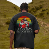 Jesus Has Your Back Printed Men's T-shirt