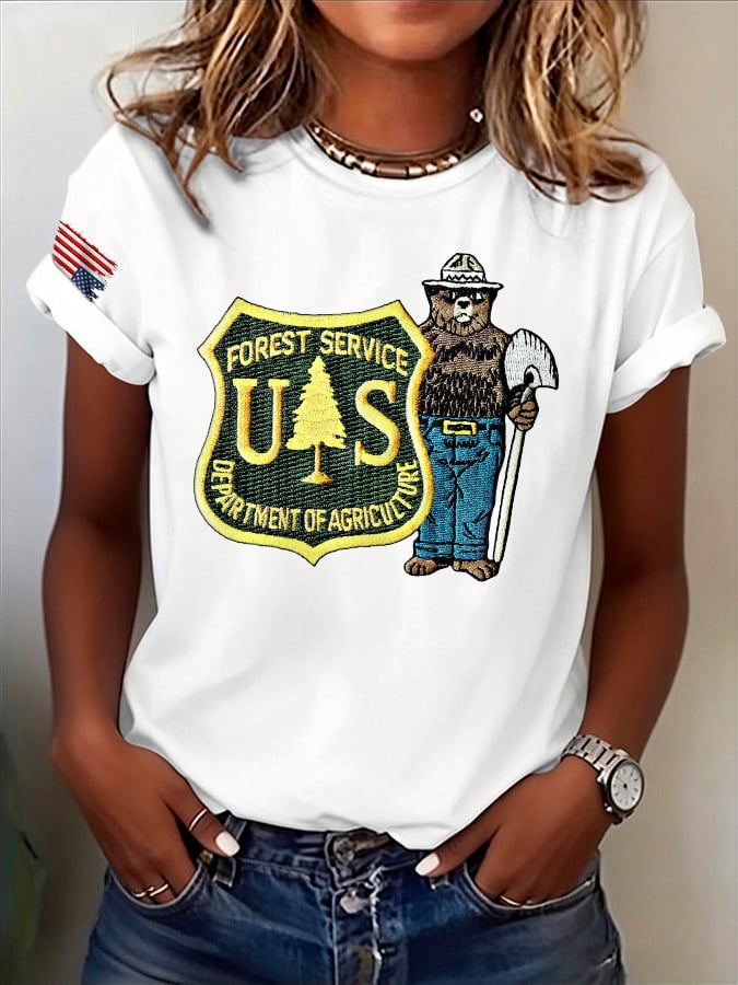🔥Buy 3 Get 15% Off🔥Retro Save The Forest Service Print T-Shirt