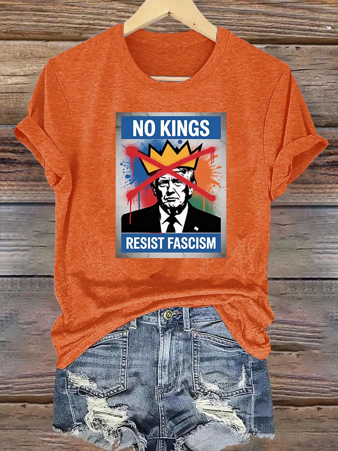 Women's  NO KINGS RESIST FASCISM  T-shirt