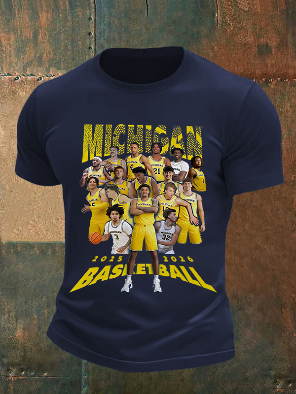 🔥Buy 3 Get 15% Off🔥Michigan Wolverines Basketball 2025 2026 Shirt
