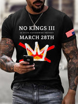 🔥Buy 3 Get 15% Off Men's Retro No Kings III 50 State Nationwide Protest March 28th Print T-Shirt