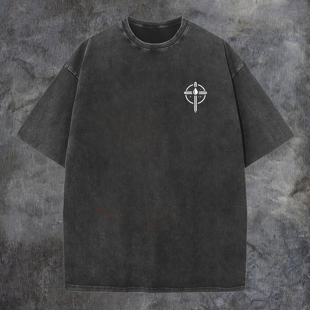 Redeemer Cross Faith Printed Men's Washed Tee