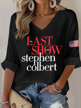 🔥Buy 3 Get 15% Off🔥V-Neck Retro Last Show Print T-Shirt