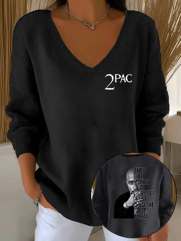 🔥Buy 3 Get 15% Off🔥Women's  2Pac Rapper Print  Tops