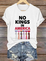 🔥Buy 3 Get 15% Off🔥Women's No Kings In America Print Caasual T-shirt