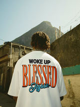 Woke Up Blessed Again Printed Men's T-shirt