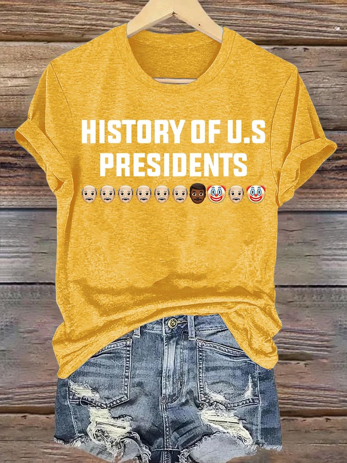 🔥Buy 3 Get 15% Off🔥Women's  History Of US Presidents Print T-Shirt