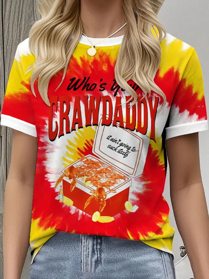 Women's Easter Crawfish Bunny Crew Neck T-shirt