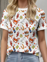 Women's Easter Crawfish Bunny Crew Neck T-shirt