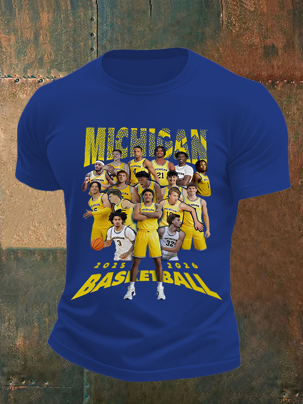 🔥Buy 3 Get 15% Off🔥Michigan Wolverines Basketball 2025 2026 Shirt