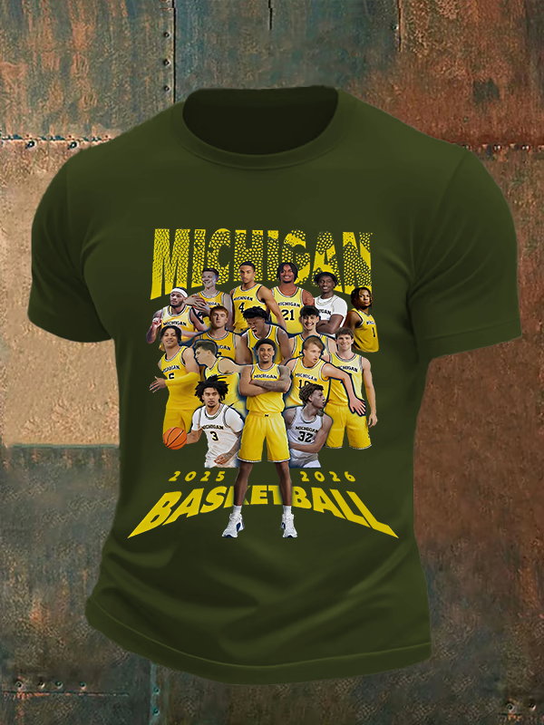 🔥Buy 3 Get 15% Off🔥Michigan Wolverines Basketball 2025 2026 Shirt