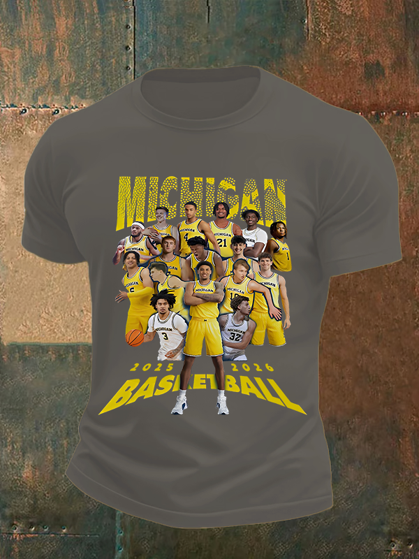 🔥Buy 3 Get 15% Off🔥Michigan Wolverines Basketball 2025 2026 Shirt