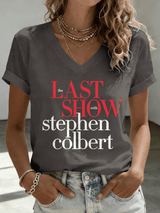 🔥Buy 3 Get 15% Off🔥V-Neck Retro Last Show Print T-Shirt