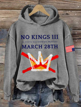 🔥Buy 3 Get 15% Off Retro No Kings III 50 State Nationwide Protest March 28th Print Hoodie