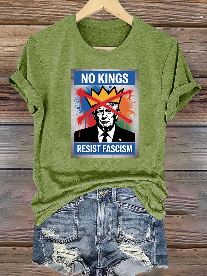 Women's  NO KINGS RESIST FASCISM  T-shirt