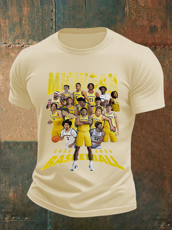 🔥Buy 3 Get 15% Off🔥Michigan Wolverines Basketball 2025 2026 Shirt