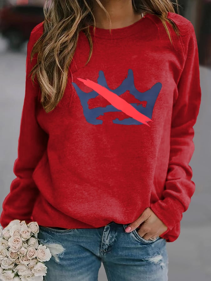 Women's  America has no kings Printed Casual   Sweatshirt