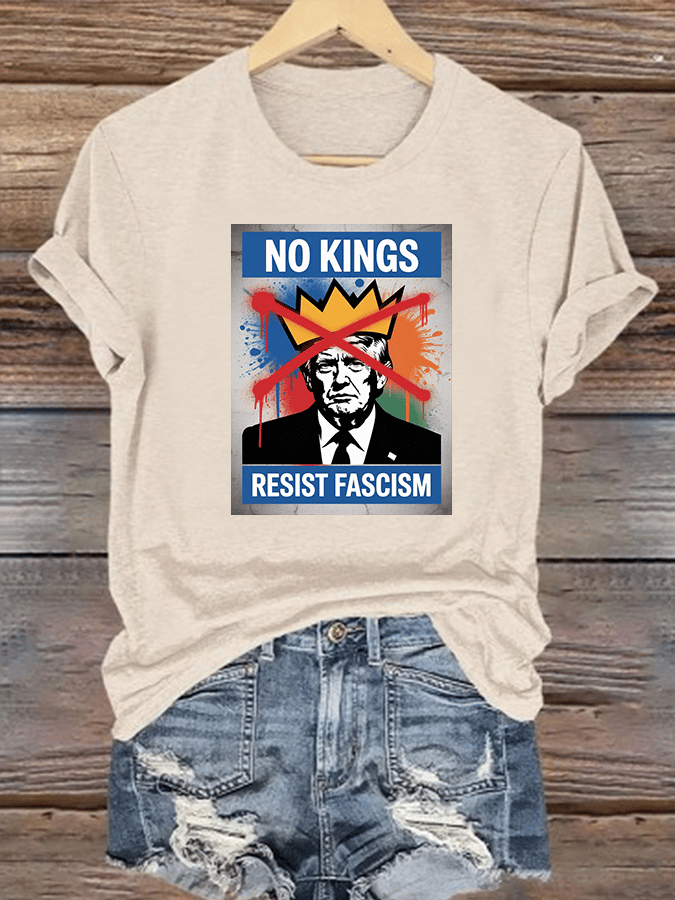 Women's  NO KINGS RESIST FASCISM  T-shirt