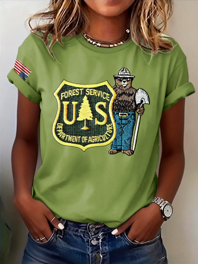 🔥Buy 3 Get 15% Off🔥Retro Save The Forest Service Print T-Shirt