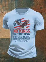 Men's   No Kings USA Patriotic Tee ,250 Years of Democracy printed T-shirt