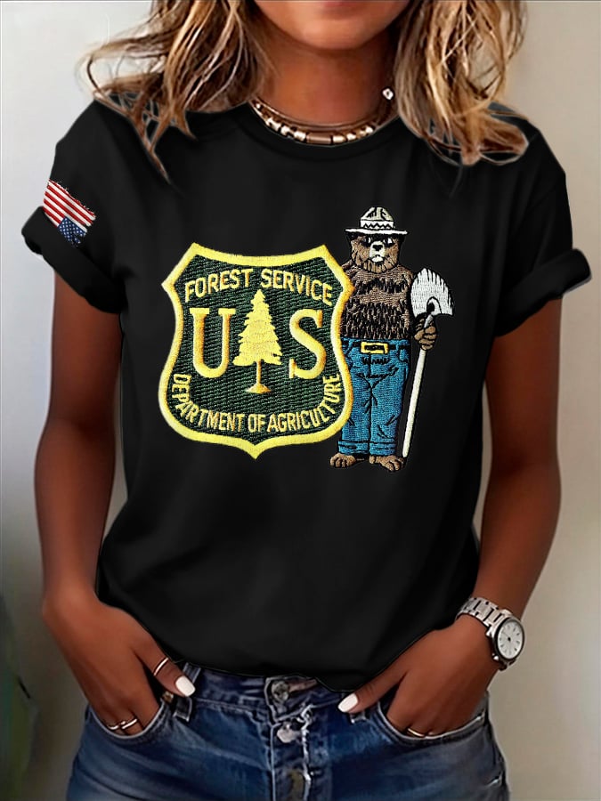 🔥Buy 3 Get 15% Off🔥Retro Save The Forest Service Print T-Shirt