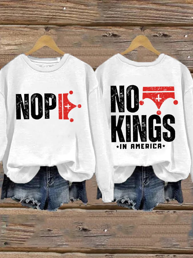 🔥Buy 3 Get 15% Off Retro No Kings In America Print Sweatshirt