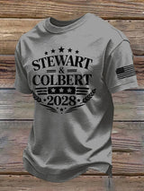 Men's Retro Stewart Colbert 2028 Print T-Shirt