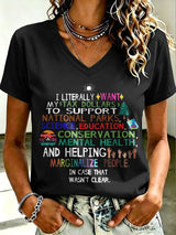 🔥Buy 3 Get 15% Off🔥Women's Support National Parks and Education, I literally Want V-Neck T-Shirt