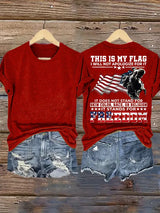 Women's  THIS IS MY FLAG Print T-Shirt