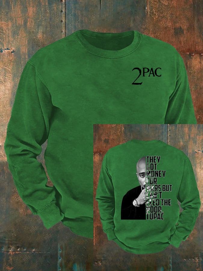 🔥Buy 3 Get 15% Off🔥Men's 2Pac Rapper Print  Sweatshirt