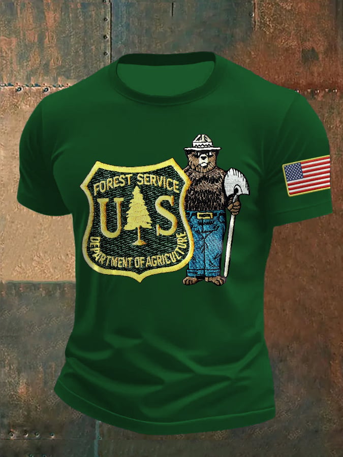 🔥Buy 3 Get 15% Off🔥Men's Retro Save The Forest Service Print T-Shirt