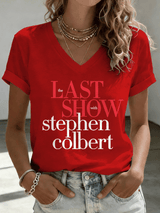 🔥Buy 3 Get 15% Off🔥V-Neck Retro Last Show Print T-Shirt