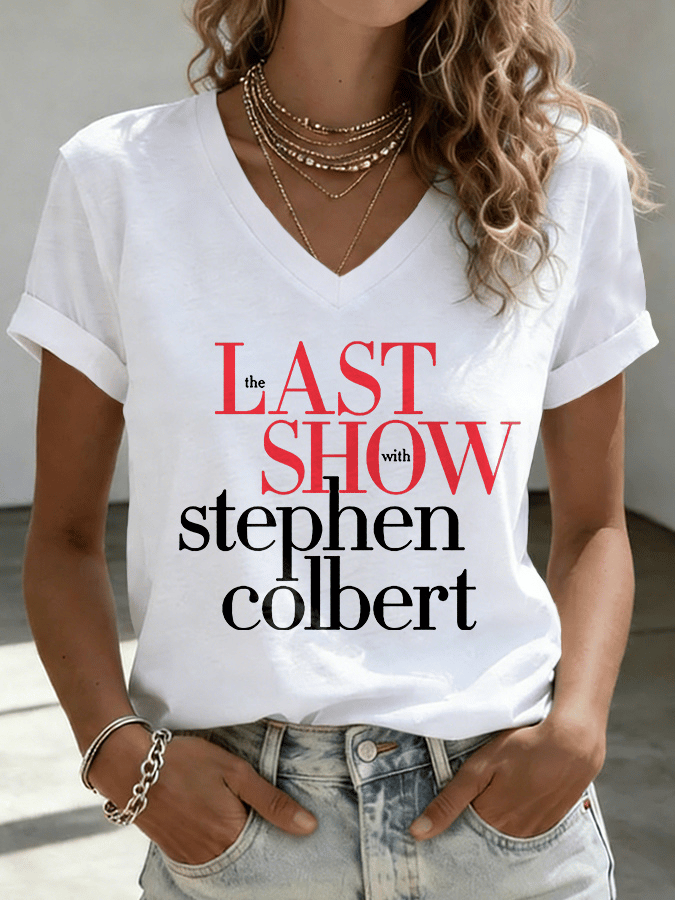 🔥Buy 3 Get 15% Off🔥V-Neck Retro Last Show Print T-Shirt