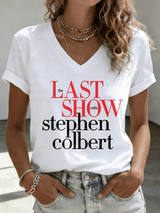 🔥Buy 3 Get 15% Off🔥V-Neck Retro Last Show Print T-Shirt