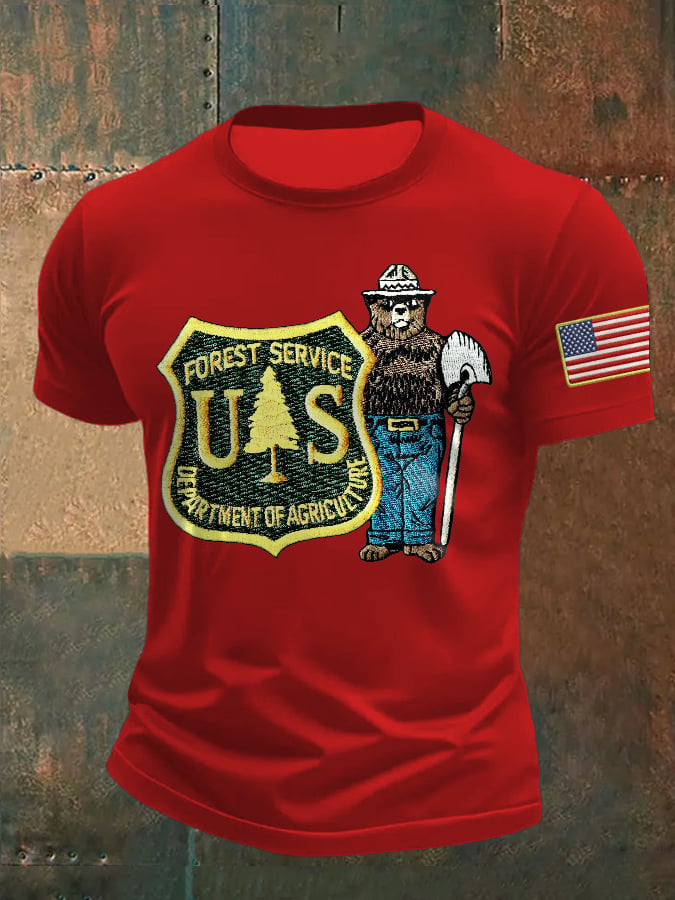 🔥Buy 3 Get 15% Off🔥Men's Retro Save The Forest Service Print T-Shirt